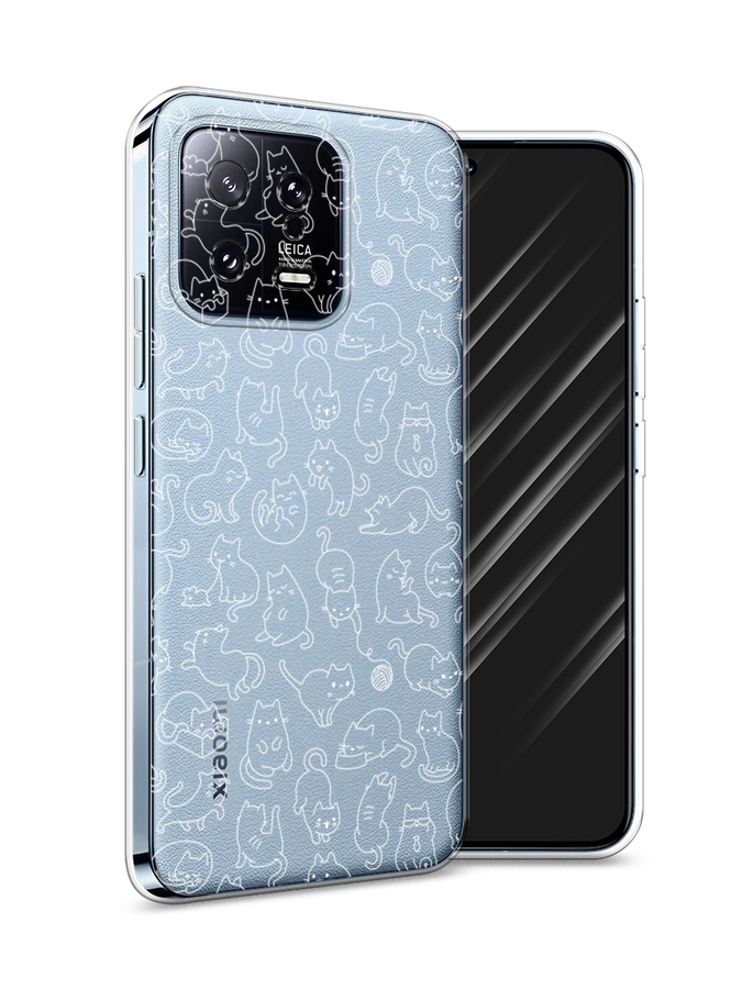 

Чехол Awog на Xiaomi 13 5G "Шкодливые котики", Прозрачный;бежевый, 317250-2