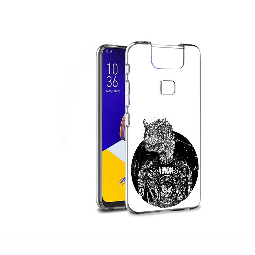 

Чехол MyPads Tocco для Asus ZenFone 6 (ZS630KL) динозавр в куртке, Прозрачный, Tocco