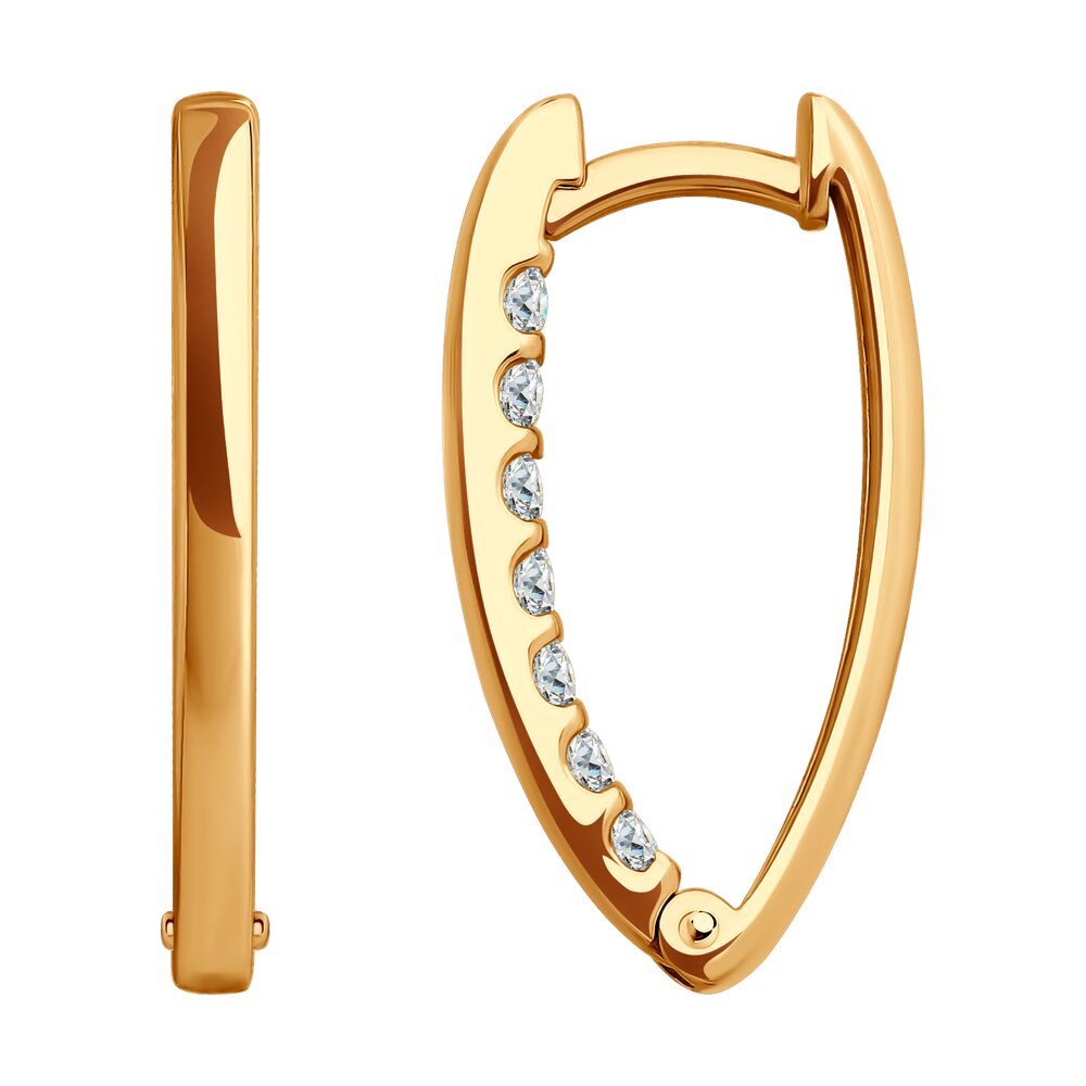 

Серьги из красного золота Diamant 51-120-02499-1, фианит, 51-120-02499-1