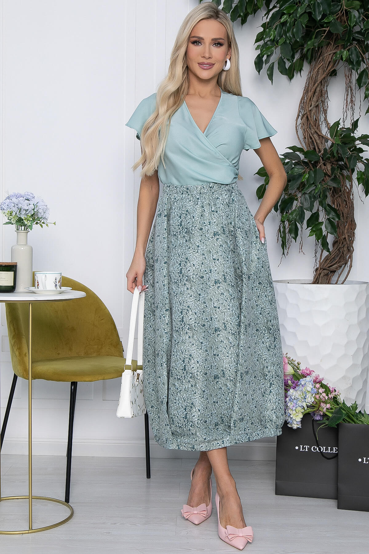 

Юбка женская LT Collection Бохо зеленая 44 RU, Зеленый, Бохо