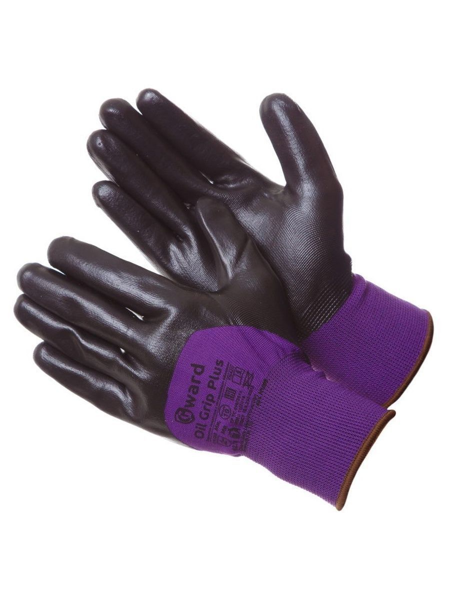 Перчатки Gward, нейлоновые, Oil Grip Plus размер 9 L, 6 пар, N1008L-6 перчатки нейлоновые с нитрилом обливные р 8 dexter