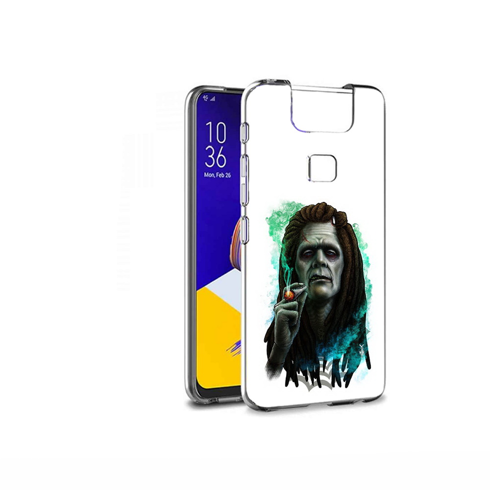 

Чехол MyPads Tocco для Asus ZenFone 6 (ZS630KL) зеленый мужчина с сигаретой, Прозрачный, Tocco