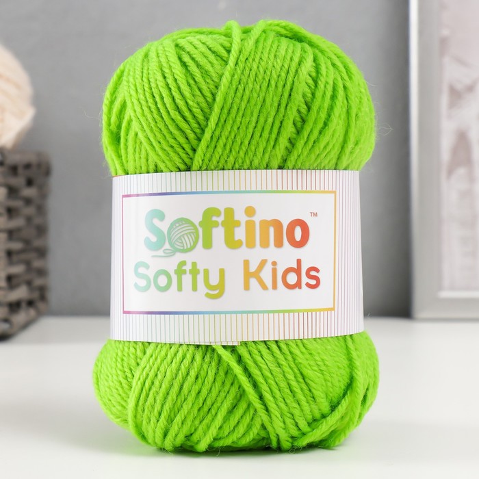 

Пряжа 100% акрил Softy Kids 90м ±5м 50 гр цвет 47 лайм (2 шт), Зеленый