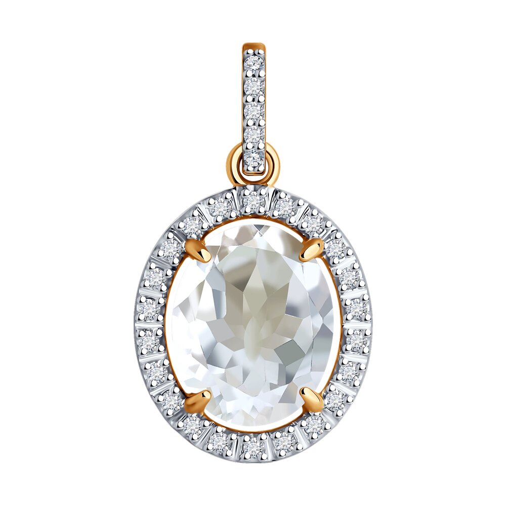 

Подвеска из красного золота Diamant 51-330-02442-4, фианит\горный хрусталь, 51-330-02442-4
