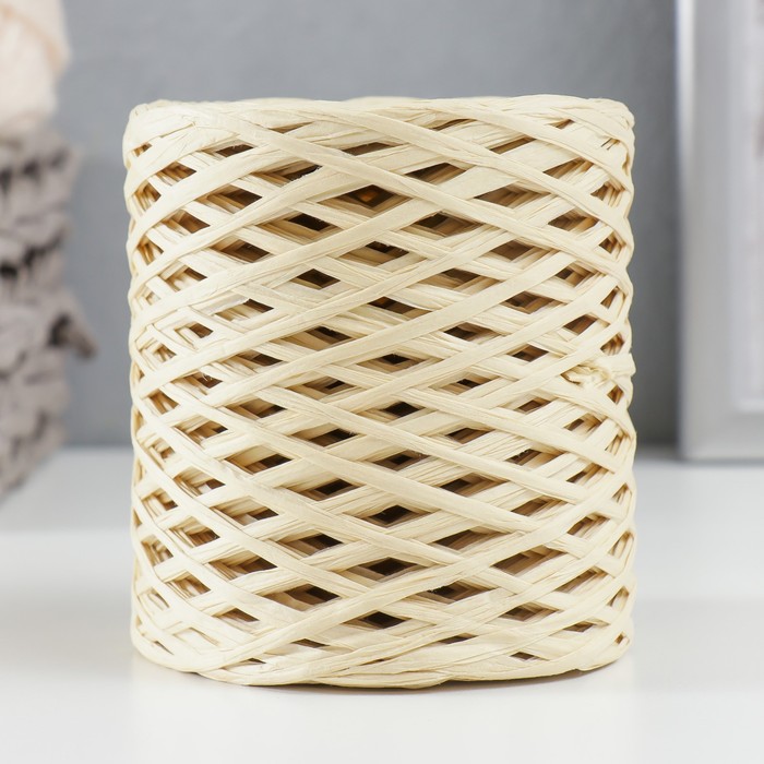 

Пряжа 100% целлюлоза Softino Raffia Color ленточная, бежевая 200м ±2м 120 гр