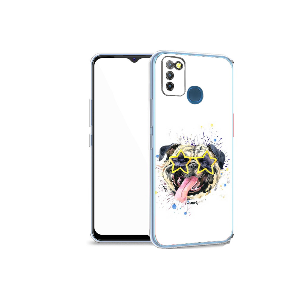 

Чехол MyPads Tocco для Infinix Hot 10 Lite мопс боксер, Прозрачный, Tocco