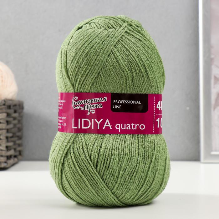 

Пряжа Lidiya quatro (Лидия кватро) 50% шерсть, 50% акрил 400м/100гр (122 зел.ябл)