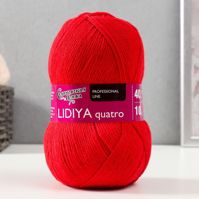 

Пряжа Lidiya quatro (Лидия кватро) 50% шерсть, 50% акрил 400м/100гр (213 кармин), Красный