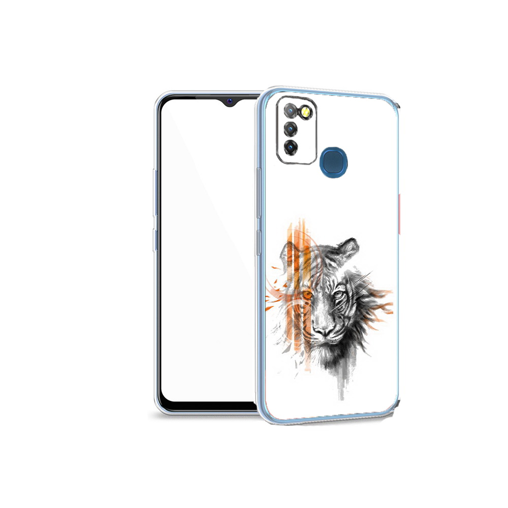 

Чехол MyPads Tocco для Infinix Hot 10 Lite огненный тигр, Прозрачный, Tocco