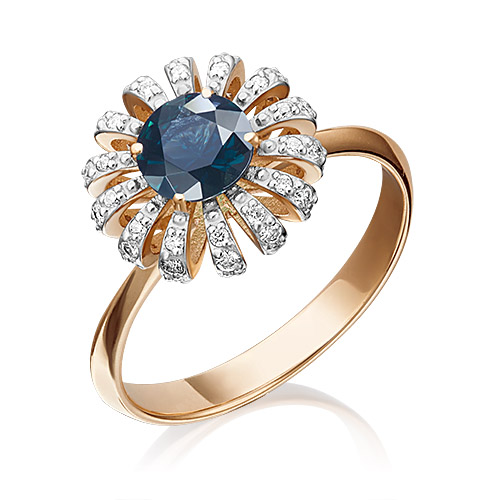 

Кольцо из золота р. 16 PLATINA jewelry 01-1345-00-105-1110-30, сапфир\бриллиант, 01-1345-00-105-1110-30