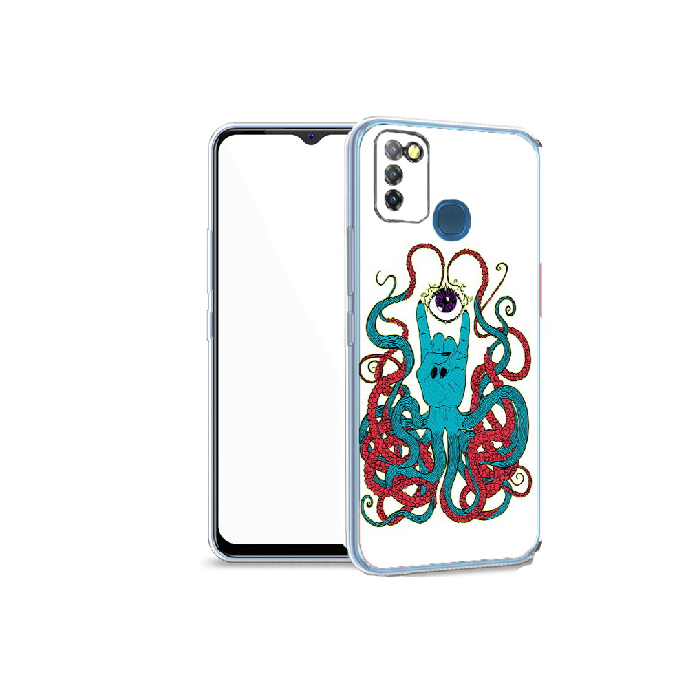 

Чехол MyPads Tocco для Infinix Hot 10 Lite осьминог-рука абстракция, Прозрачный, Tocco