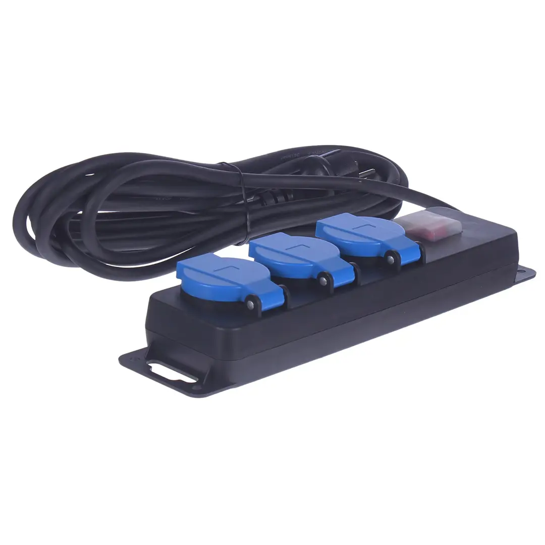 

Удлинитель Skybeam 3 розетки с заземлением 3х1.5 мм 5 м цвет черный