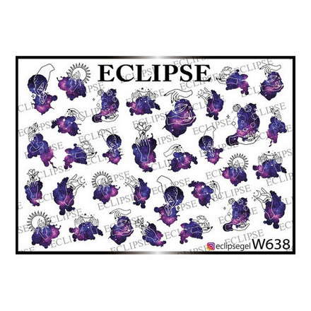

Набор, Eclipse, Слайдер-дизайн для ногтей W №638, 3 шт., Фиолетовый