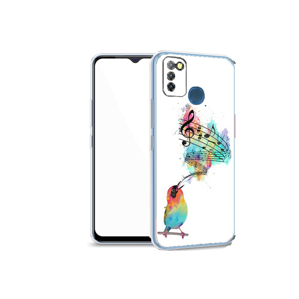 

Чехол MyPads Tocco для Infinix Hot 10 Lite певчая птичка, Прозрачный, Tocco