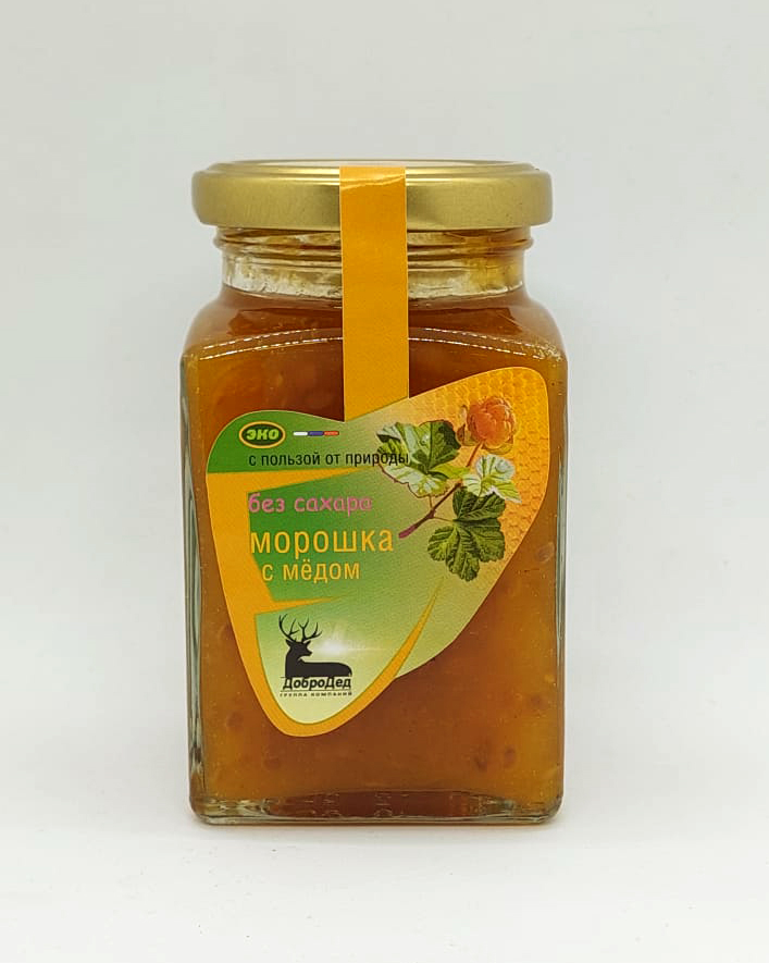 Варенье Добродед морошка с медом, натуральное диетическое, 300 г