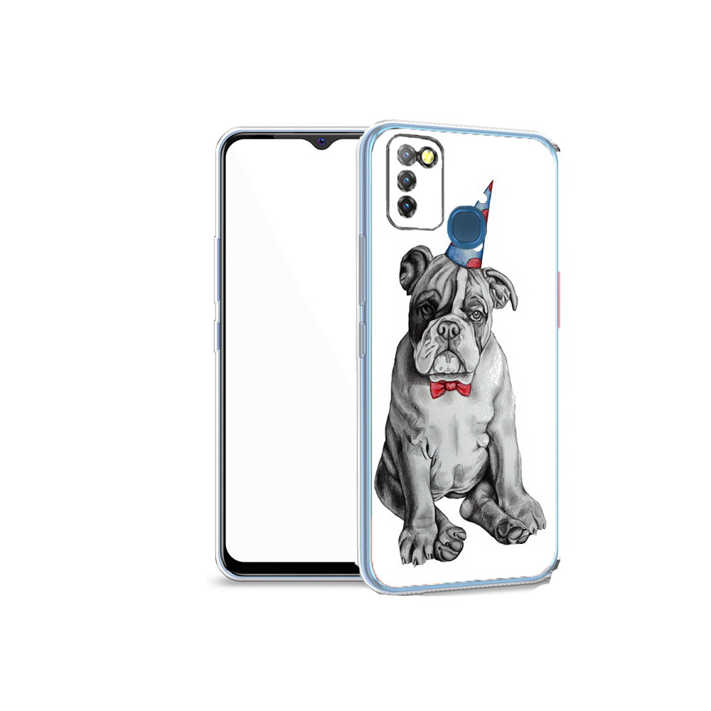 

Чехол MyPads Tocco для Infinix Hot 10 Lite праздничный щенок, Прозрачный, Tocco