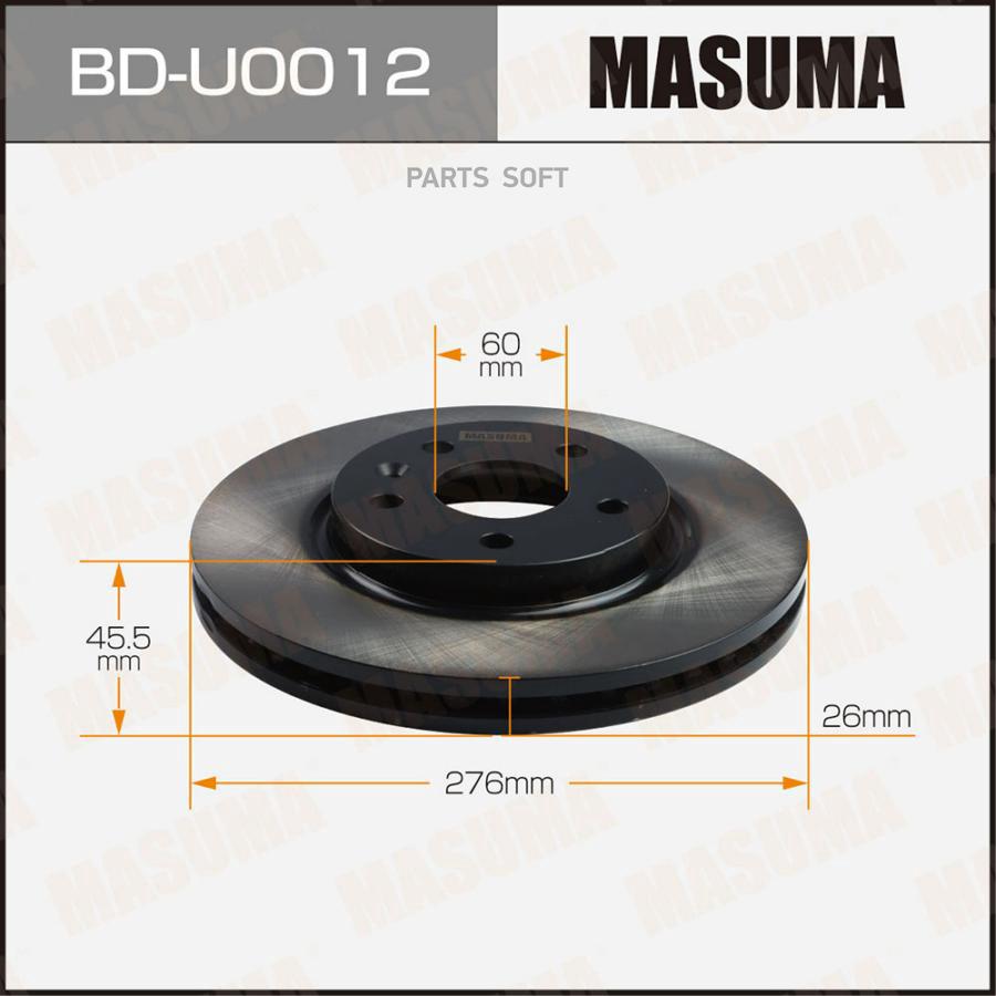 

Диск тормозной передний Masuma BD-U0012