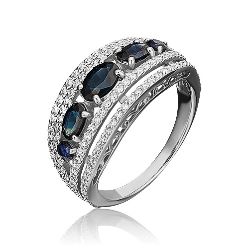 

Кольцо из золота р. , PLATINA jewelry 01-1352-00-105-1120-30, сапфир\бриллиант, 01-1352-00-105-1120-30