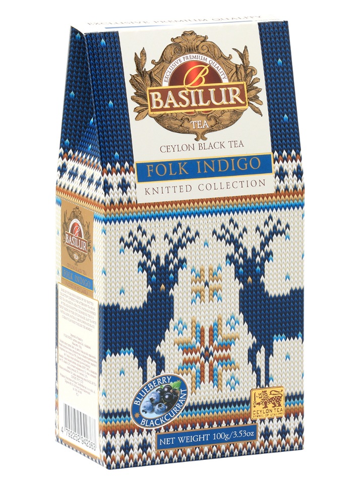 

Чай Basilur Вязаная Фолк Индиго, 100г картон