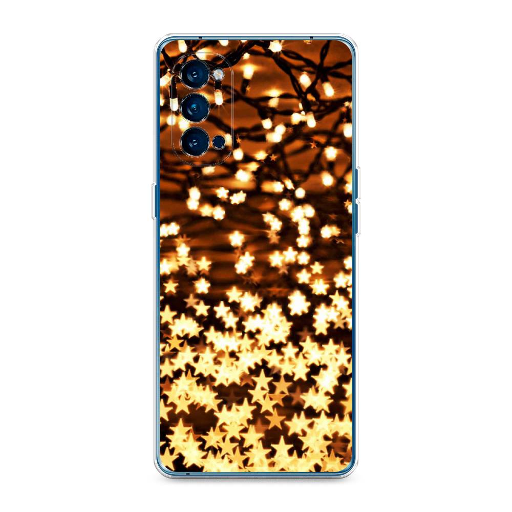 

Чехол на Oppo Reno 4 Pro 5G "Новогодняя гирлянда", Золотистый, 253750-5