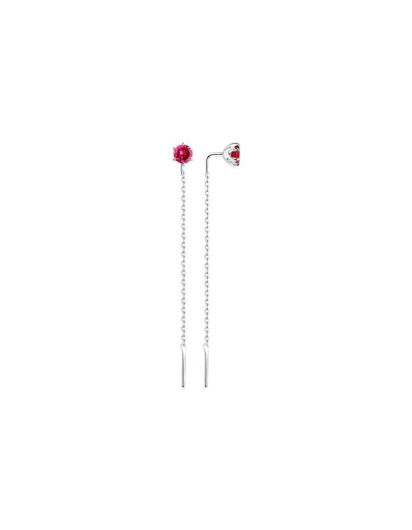 

Серьги продевки из серебра TEO MAORI 884020034, рубин искусственный, 884020034