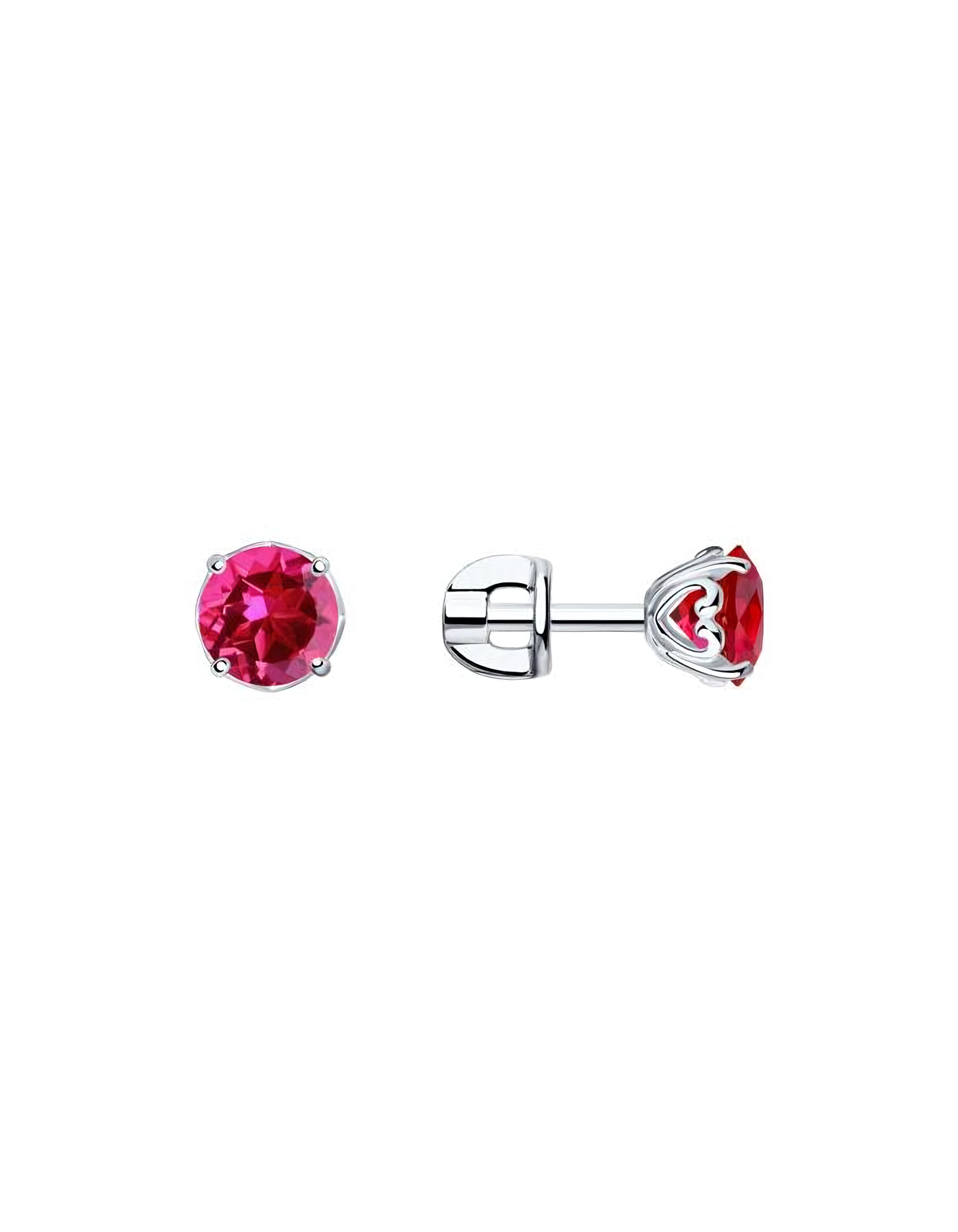 

Серьги пусеты из серебра TEO MAORI 884020037, рубин искусственный, 884020037
