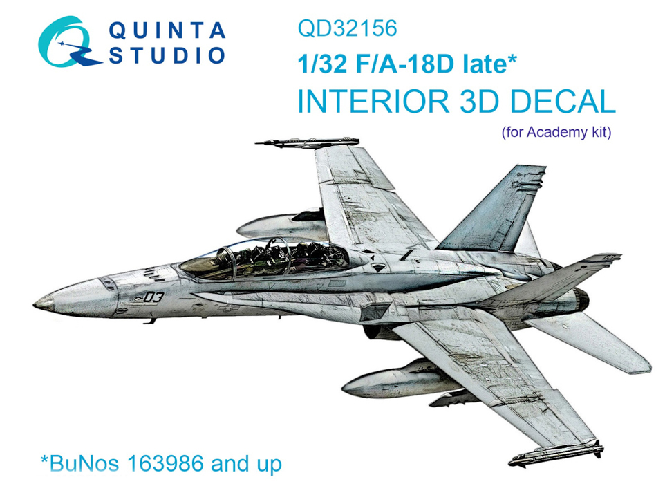 

QD32156 3D Декаль интерьера кабины F/A-18D late Academy, Цветной