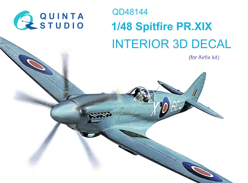 

QD48144 3D Декаль интерьера кабины Spitfire PR.XIX Airfix, Цветной