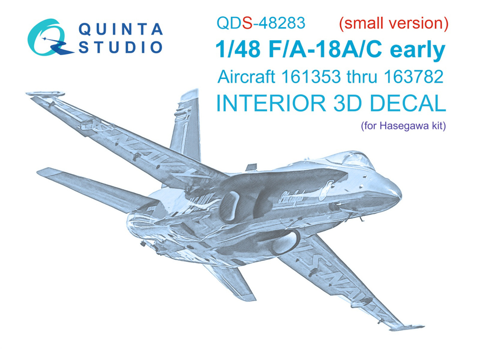 

QDS-48283 3D Декаль интерьера кабины F/A-18A / C early Hasegawa Малая версия, Цветной