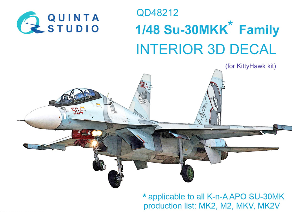 

QD48212 3D Декаль интерьера кабины Су-30МКК KittyHawk, Цветной