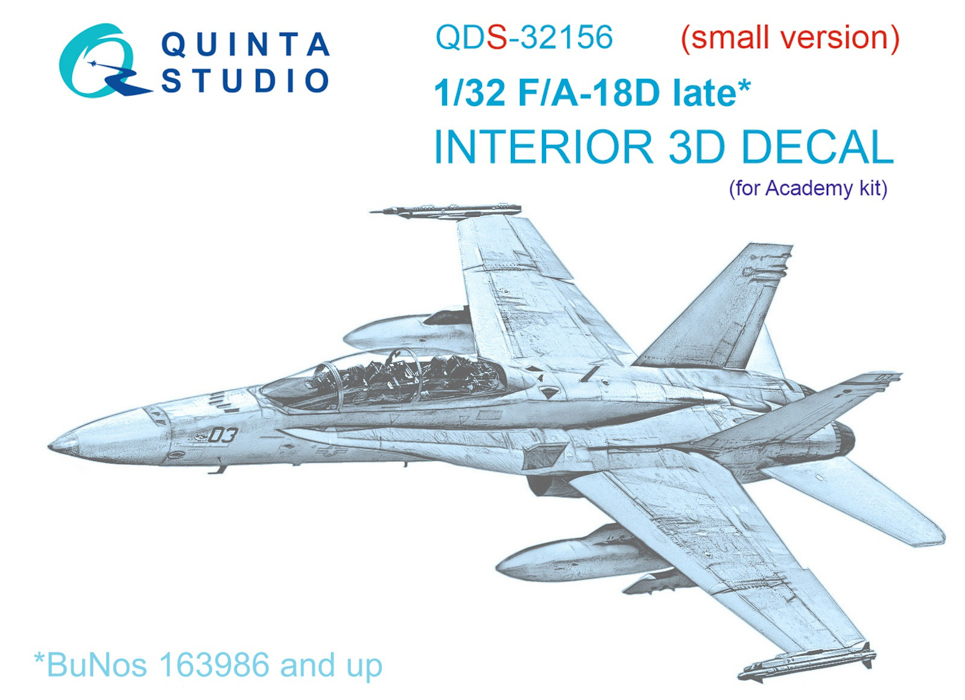 

QDS-32156 3D Декаль интерьера кабины F/A-18D late Academy малая версия, Цветной