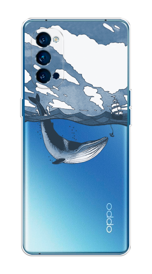 

Чехол на Oppo Reno 4 Pro 5G "Большой кит", Синий, 253750-1