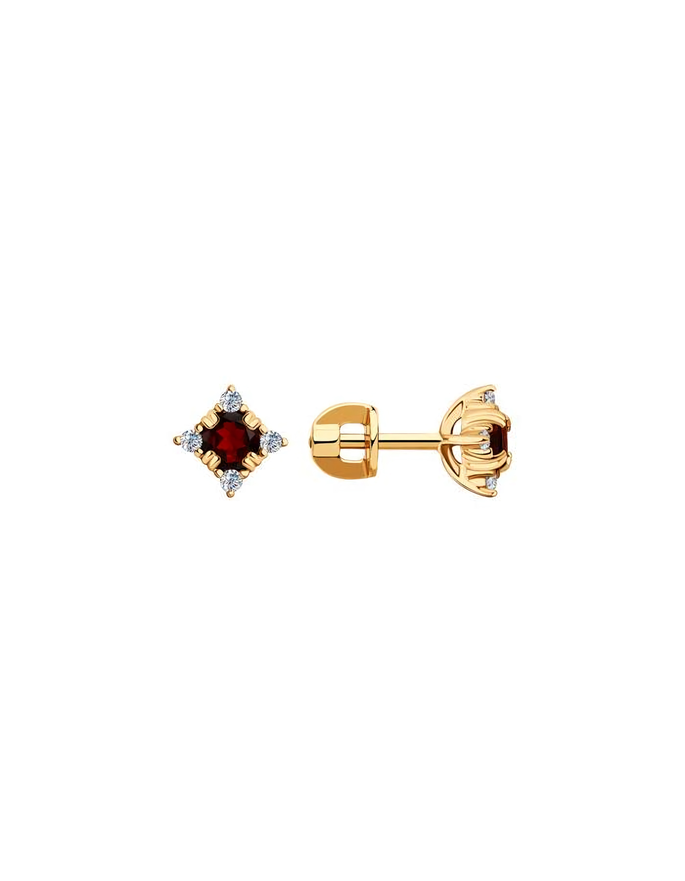 

Серьги пусеты из серебра TEO MAORI 892022406, гранат, 892022406
