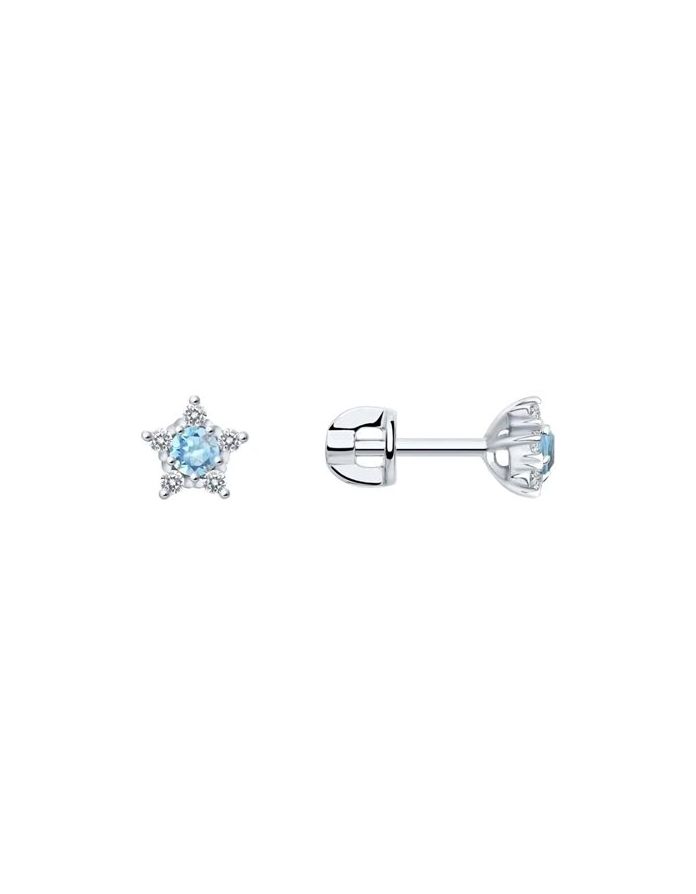 

Серьги пусеты из серебра TEO MAORI 892022422, топаз, 892022422