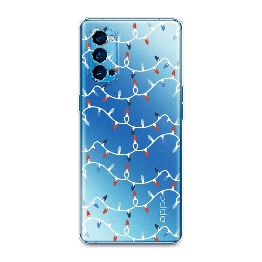 

Чехол на Oppo Reno 4 Pro 5G "Разноцветная гирлянда", Белый;красный;синий, 253750-5