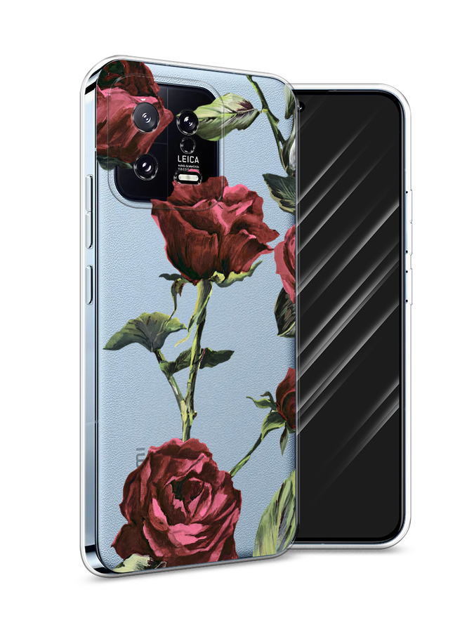 

Чехол Awog на Xiaomi 13 5G "Бордовые розы фон", Красный, 317250-8