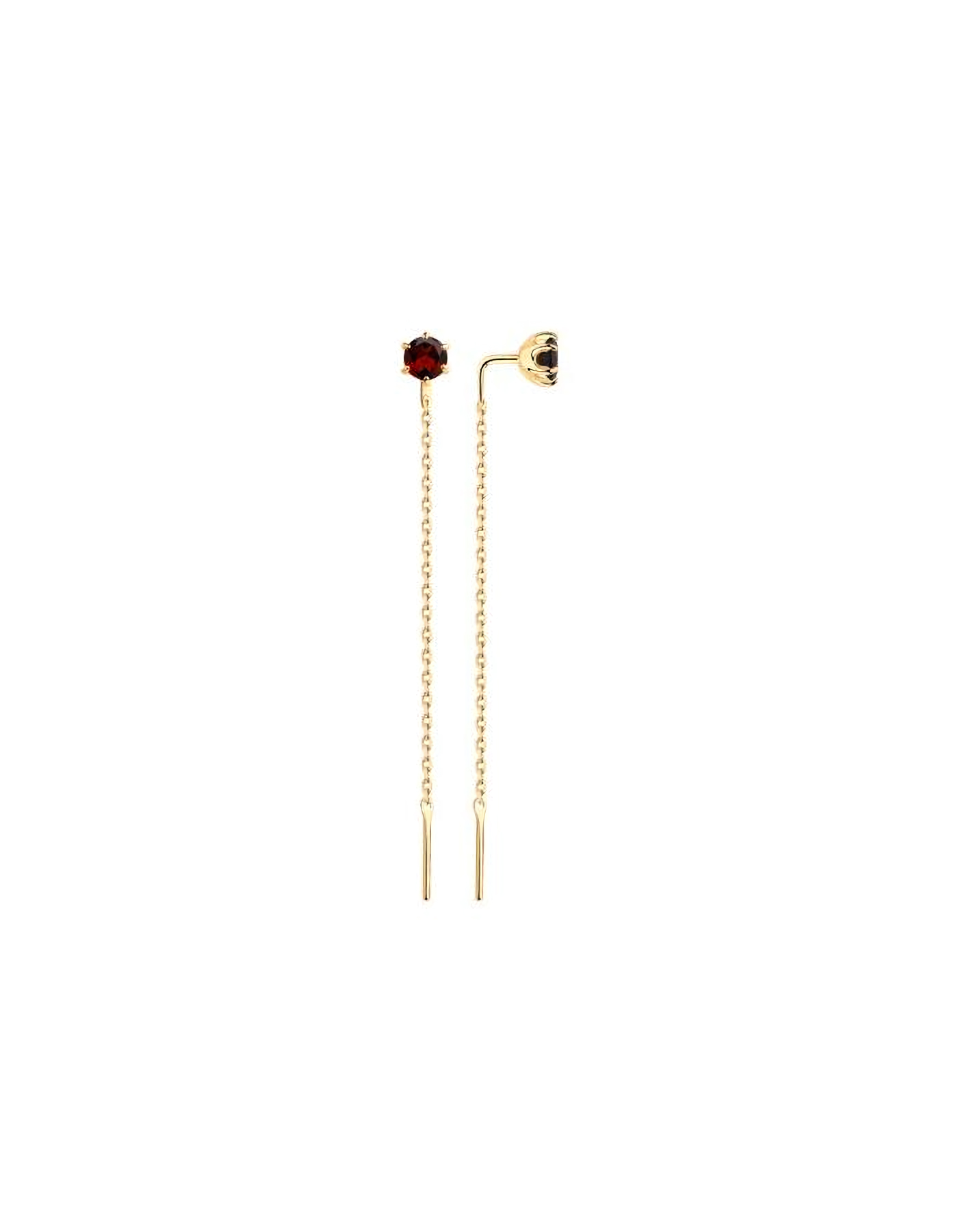 

Серьги продевки из серебра TEO MAORI 892022503, гранат, 892022503
