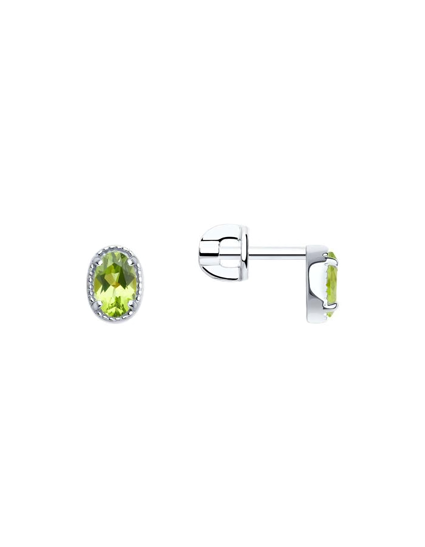 

Серьги пусеты из серебра TEO MAORI 892022544, хризолит, 892022544
