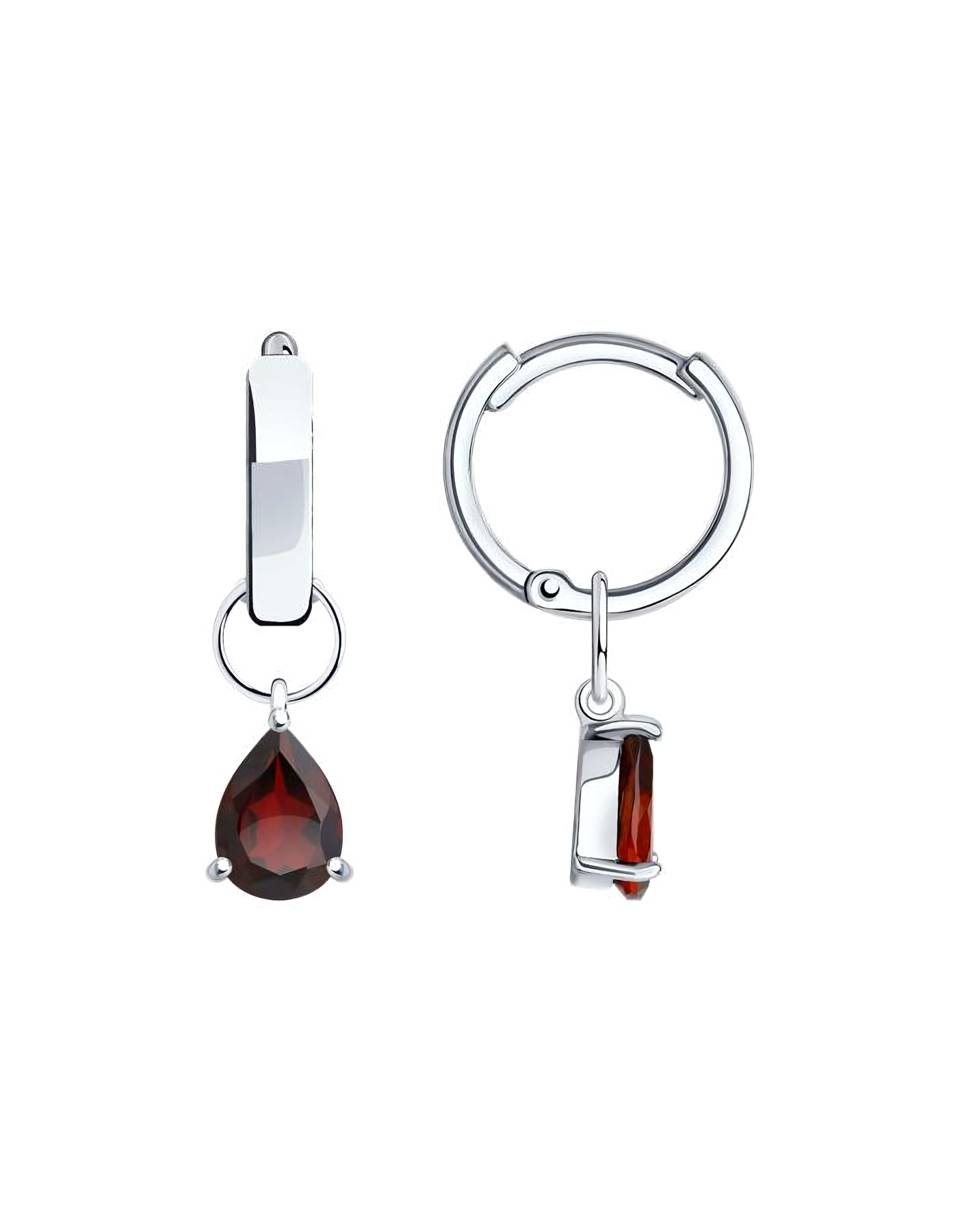 

Серьги подвески из серебра TEO MAORI 892022545, гранат, 892022545