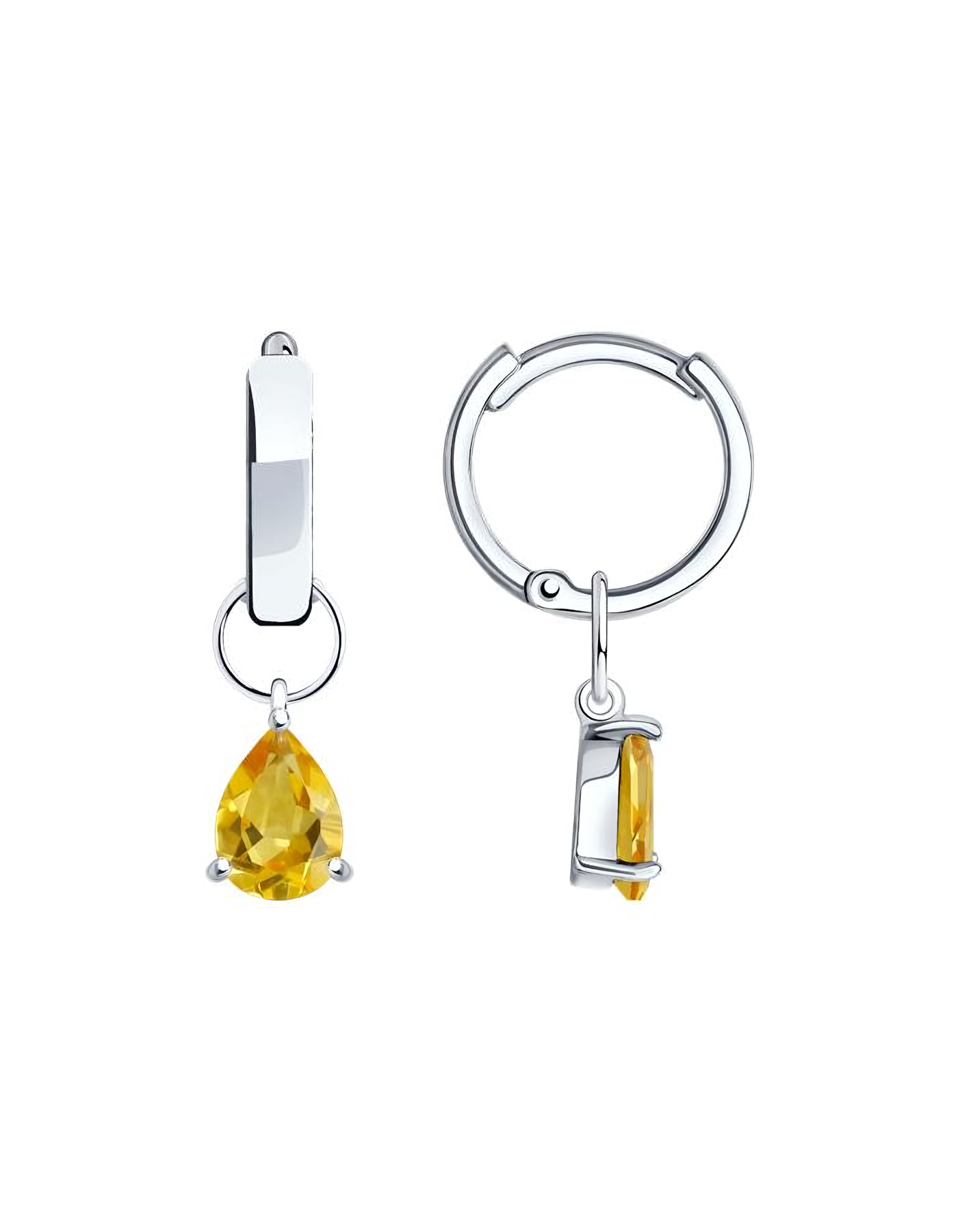 

Серьги подвески из серебра TEO MAORI 892022546, цитрин, 892022546