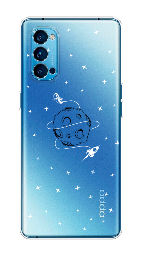 

Чехол на Oppo Reno 4 Pro 5G "Полет вокруг луны", Белый;серый;черный, 253750-2