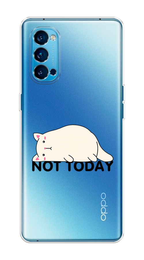 

Чехол на Oppo Reno 4 Pro 5G "Cat not today", Белый;розовый;черный, 253750-1