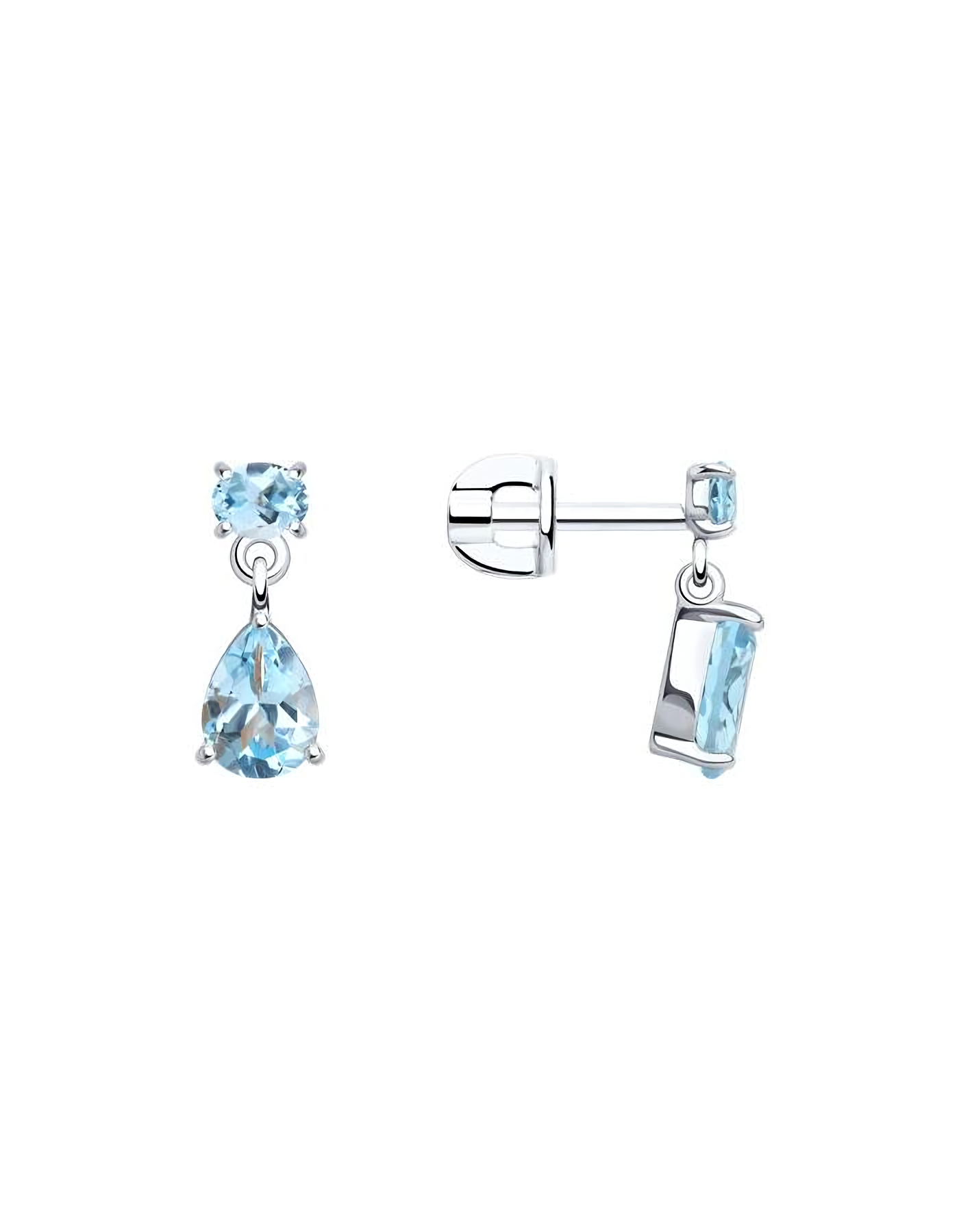 

Серьги пусеты из серебра TEO MAORI 892022553, топаз, 892022553