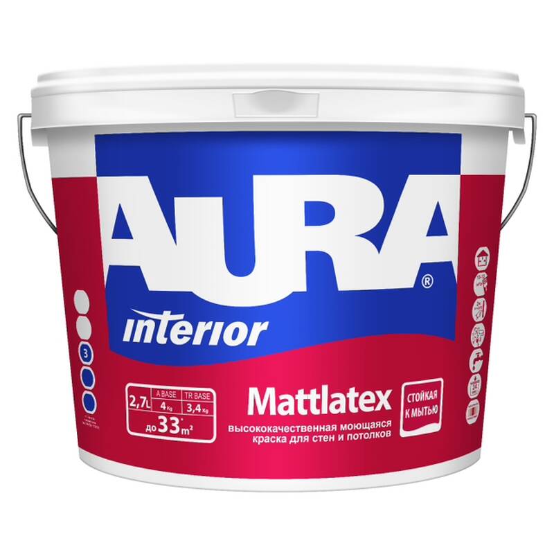 фото Краска aura interior mattlatex tr asp024 2.7 л