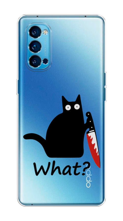 

Чехол на Oppo Reno 4 Pro 5G "Котик с ножом", Черный;красный, 253750-6