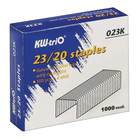 

Скобы для степлера Kw-Trio арт. 225920, №23/20, 1000шт. х 3 уп.