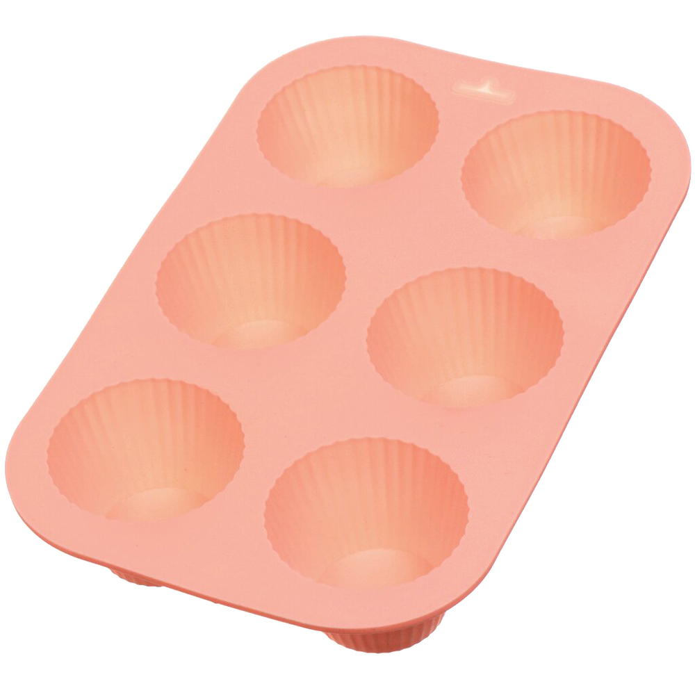 фото Форма для запекания силикон 17.5х25.5 см 6 кексов розовая daniks savory y4-4966