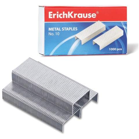 

Скобы для степлера Erich Krause 222347, №10, 1000 шт. х 20 упаковок, Серебристый