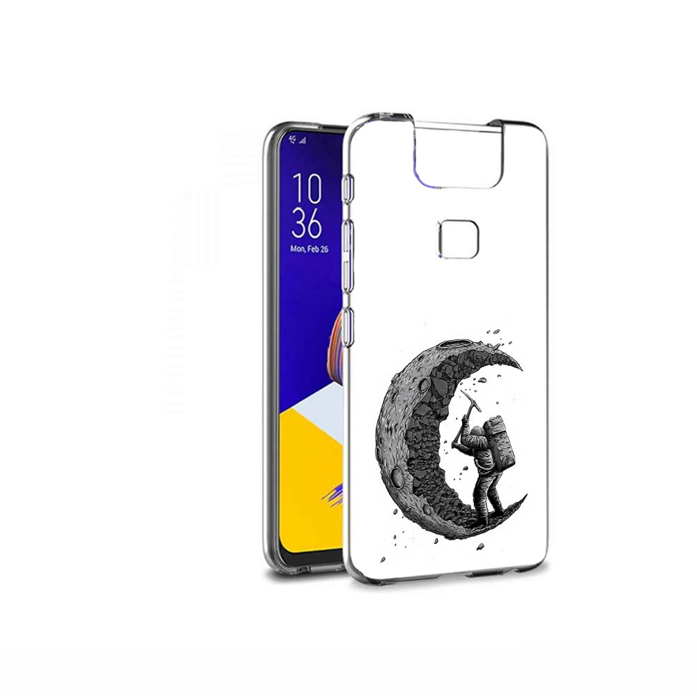 

Чехол MyPads Tocco для Asus ZenFone 6 (ZS630KL) камненная луна, Прозрачный, Tocco