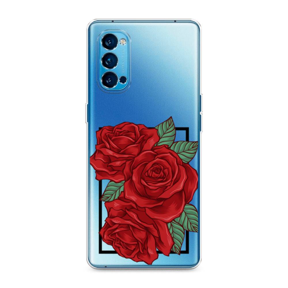 

Чехол на Oppo Reno 4 Pro 5G "Три алые розы", Красный, 253750-2